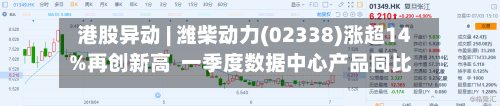 港股异动 | 潍柴动力(02338)涨超14%再创新高  一季度数据中心产品同比大增超240%-第2张图片