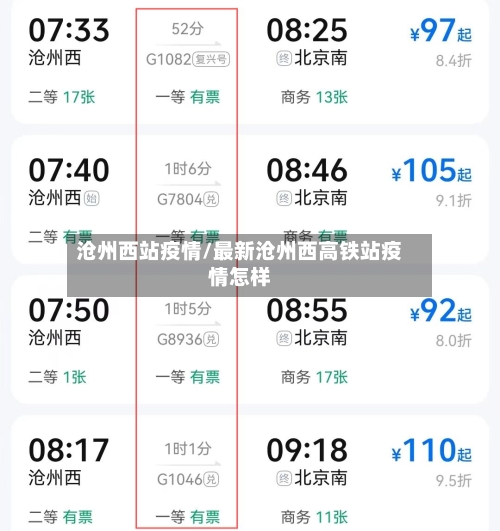 沧州西站疫情/最新沧州西高铁站疫情怎样