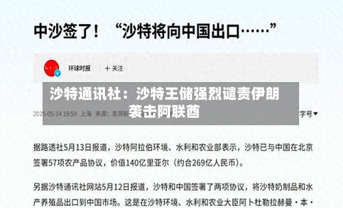 沙特通讯社：沙特王储强烈谴责伊朗袭击阿联酋-第2张图片