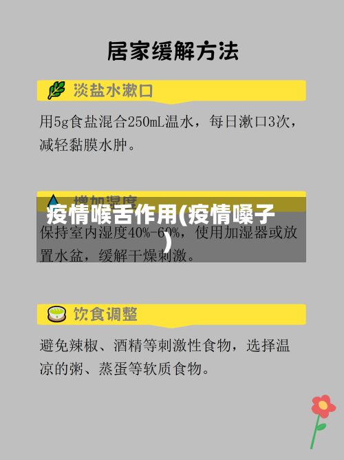 疫情喉舌作用(疫情嗓子)