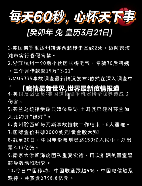 【疫情最新世界,世界最新疫情报道】