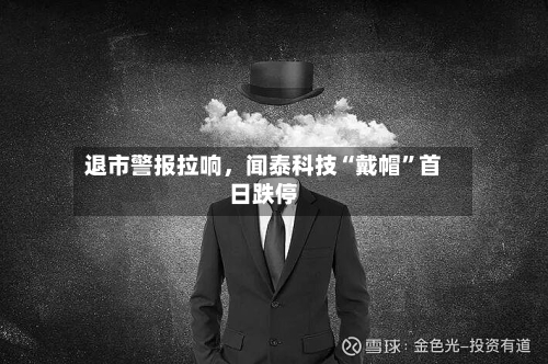 退市警报拉响，闻泰科技“戴帽”首日跌停
